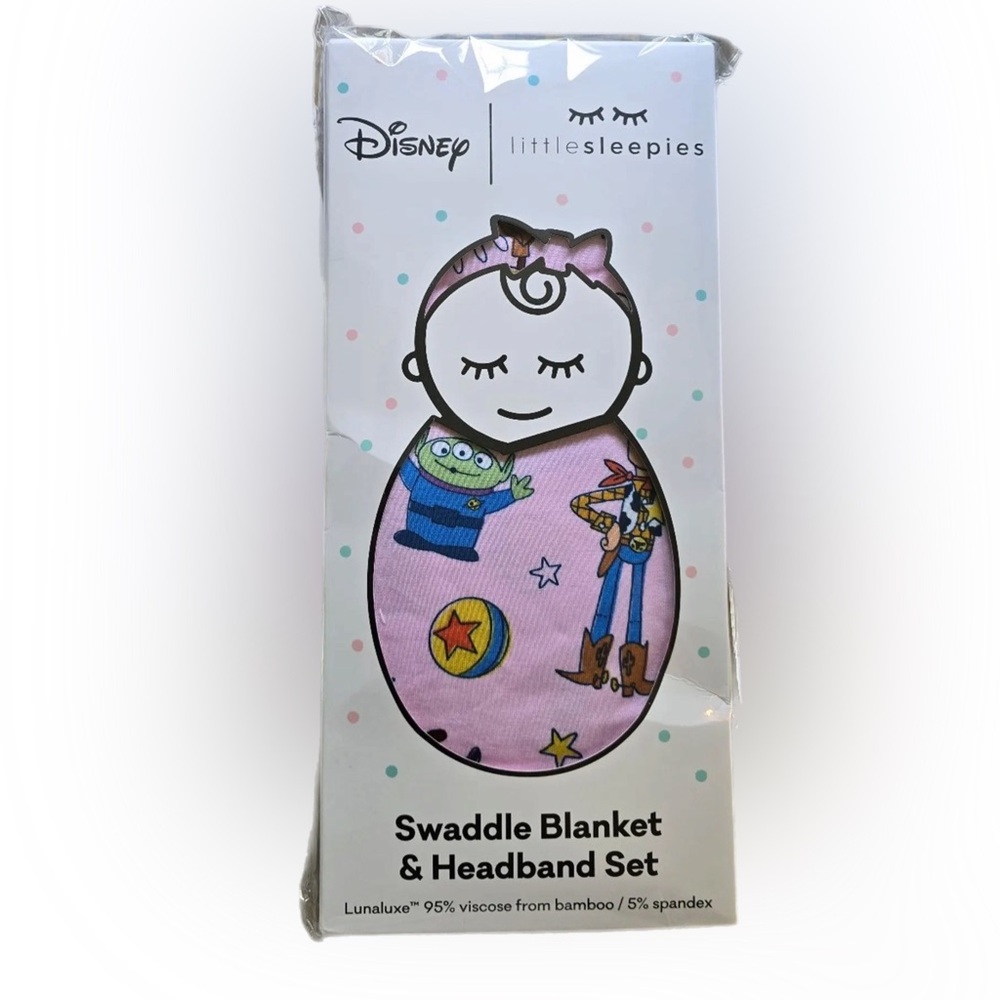 Disney Little Sleepies Baby Swaddle Pink Tou Story with Bow